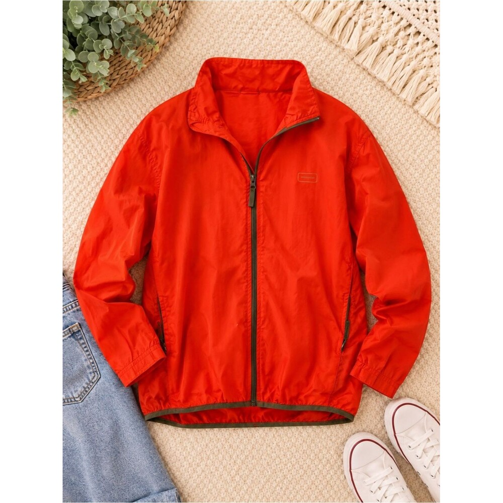 Polo Sport Ralph Lauren Orange Packable Windbreaker Jacket Men's L Lightweight